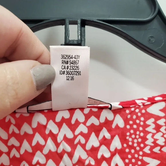 Victoria's Secret Red White Heart Print Open Tie Front Short Kimono Robe OS - Picture 5 of 6